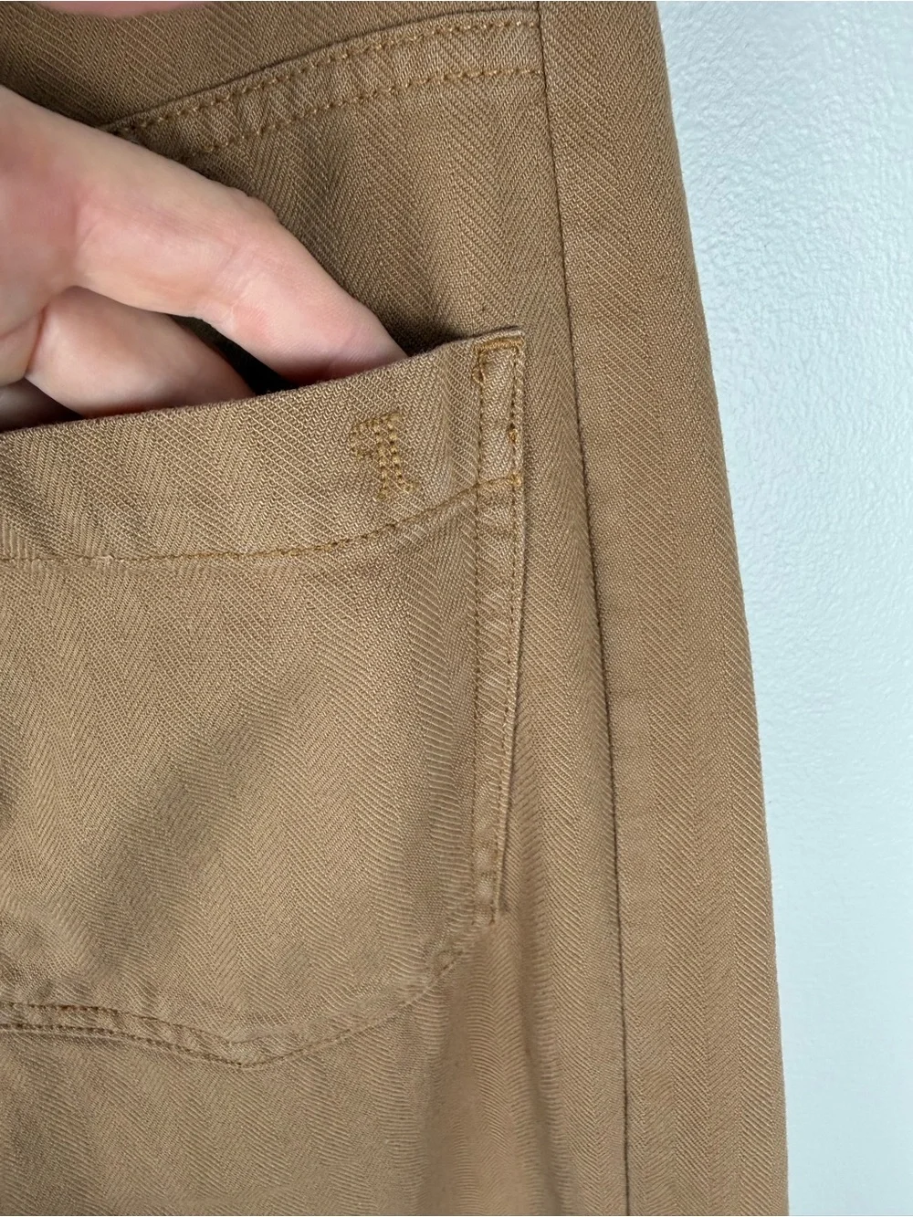 PILCRO Mid-Rise Wide Flare Adi Pants in Cognac - Picture 8 of 9